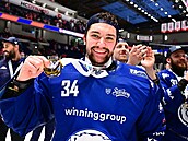 Branká Michal Postava, nejlepí gólman extraligového play off v sezon...
