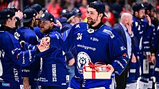 Branká Michal Postava, nejlepí gólman extraligového play off v sezon...