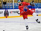 Filip Hronek zakonuje na rozbruslení ped utkáním se výcary.