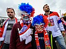 �e�tí fanou�ci v Herningu p�ed utkání se �výcarskem.