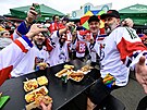 �e�tí fanou�ci se p�ipravují na utkání se �výcarskem na mistrovství sv�ta.