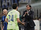 Simone Inzaghi bhem odvety Ligy mistr s Barcelonou.