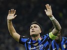 Lautaro Martínez slaví branku v odvet Ligy mistr.