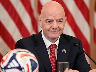 Prezident FIFA Gianni Infantino na tiskové konferenci k fotbalovému mistrovství...