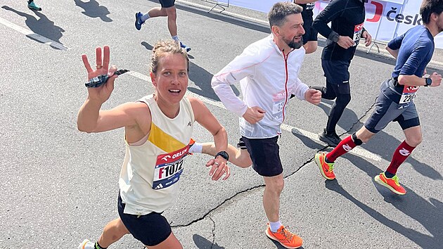 Barbora Strýcová na tratí Pra�ského maratonu