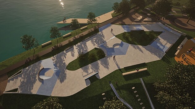 Behu Klekovskho rybnka m dominovat skate park a dopravn hit, dle relaxan molo, atrakce pro dti i hit pro parkour.