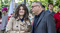 Pedsedkyn SOCDEM Jana Maláová a Lubomír Zaorálek pi oslavách 1. máje na...