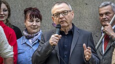 Pedsedkyn SOCDEM Jana Maláová a Lubomír Zaorálek pi oslavách 1. máje na...