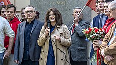 P�edsedkyn� SOCDEM Jana Malá�ová a Lubomír Zaorálek p�i oslavách 1. máje na...
