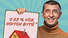 Plakáty hnutí Ano pro volby v roce 2025