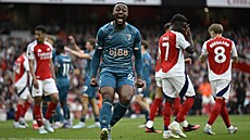 Antoine Semenyo slaví srovnávací gól s Arsenalem, který Bournemouthu zaídil...