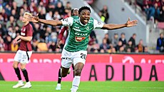 Jablonecký Bienvenue Kanakimana se raduje ze své trefy proti Spart�.