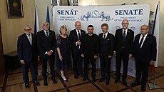 Prezident Ukrajiny Volodymy Zelenskyj jednal v Senátu s p�edsedou horní komory...