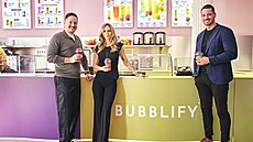 Zakladatelé Bubblify Daniel Ry�ka, Andrea Fenn a Radek Klein, zakladatel...