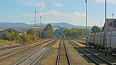 Odjezdov� n�v�stidla stanice Doma�lice sm�r Plze� a Klatovy