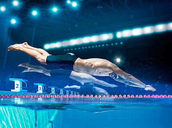 Sportovní plavky nesmí nikde krtit a musí umoovat velký rozsah pohybu. 