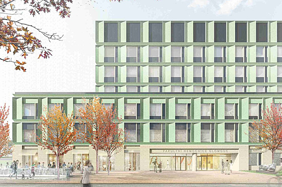 Vizualizace nového pavilonu B za 3,5 miliardy s urgentním p�íjmem ve Fakultní...