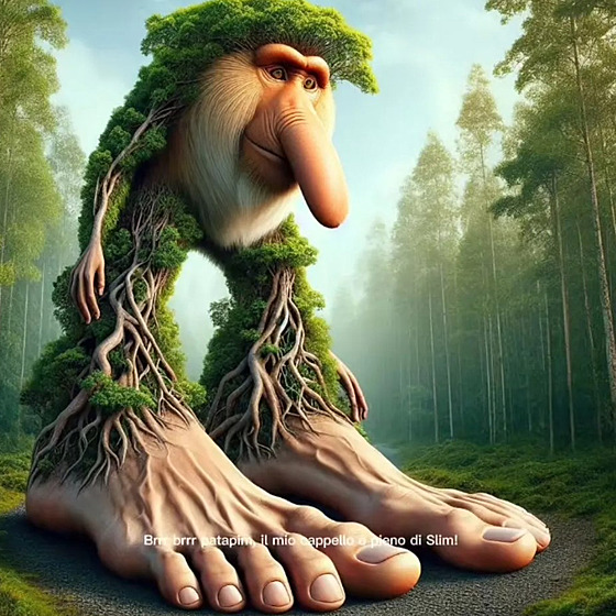 Na obrázku je vidt charakter italského brainrotu, který se jmenuje Brr Brr...