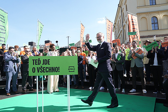 Zahájení pedvolební roadshow koalice Spolu nazvané Te jde o vechno! Na...