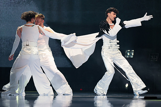 Adonxs na druhém semifinále Eurovision Song Contest v Basileji (15. kvtma...