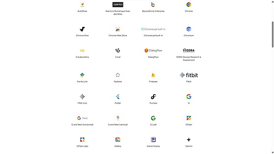 Ukázka nkterých ikon aplikací spolenosti Google LLC