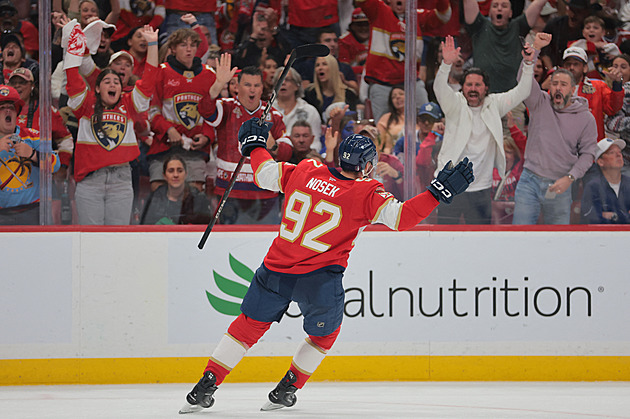 Nosek asistoval u první výhry Floridy, Winnipeg srovnal proti Dallasu