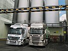 Kamiony, v nich se z brnnskho pivovaru Starobrno voz pivo do zahrani. Za...