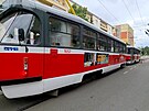 V Brn jezd vozy tramvaje spojen zadky k sob