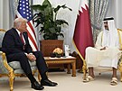 Katarský emír ejk Tamim bin Hamad Sání pivítal amerického prezidenta Donalda...