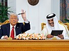 Katarský emír ejk Tamim bin Hamad Sání pivítal amerického prezidenta Donalda...