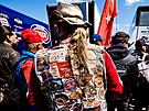 Mistrovství svta superbik v Most 2025. Jeden z nmeckých fanouk s...