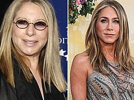Hereky Barbra Streisandová a Jennifer Anistonová ve tyiapadesáti letech. Ob...