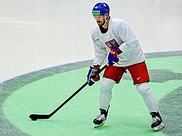 Tomá� Kundrátek na tréninku národního týmu p�ed utkáním s Ma�arskem.