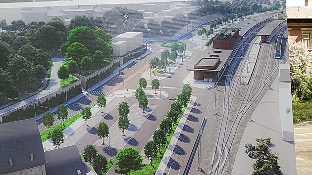 Kolem stavby centrlnho dopravnho terminlu vis plachty s vizualizacemi, jak bude oblast v budoucnu vypadat. Prohldnout si je me kad kolemjdouc.