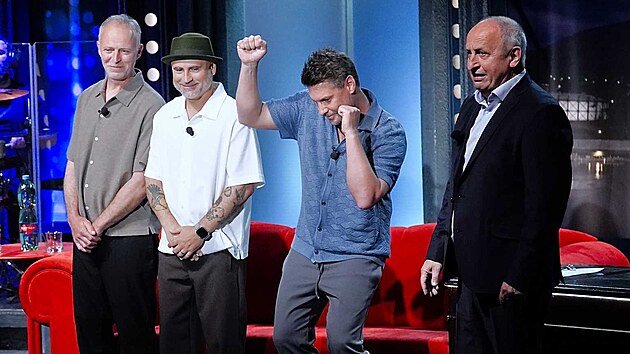 David �kach, Ale� Lehk� a V�clav Jel�nek ze skupiny Lunetic v po�adu Show Jana...