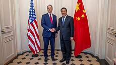 Celní jednání mezi USA a �ínou v �enev�. Vlevo americký ministr obchodu Scott...