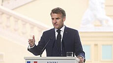 Francouzský prezident Emmanuel Macron (10. kvtna 2025)