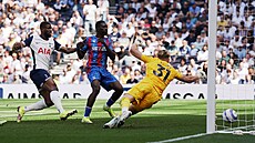 Antonín Kinský z Tottenhamu inkasuje v zápase s Crystal Palace.