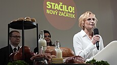 Kate�ina Kone�ná na tiskové konferenci k p�edstavení volebního programu hnutí...