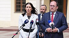 Markéta Pekarová Adamová (TOP 09) a Marek Výborný (KDU-�SL) vystoupili na...