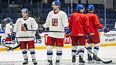 Jií Ticháek a Tomá Kundrátek na eském tréninku.