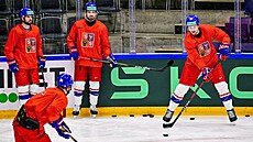 Adam Klapka (vpravo) na eském tréninku.
