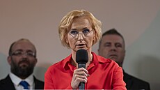 Pedsedkyn KSM Kateina Konená na tiskové konferenci hnutí Stailo!. (16....