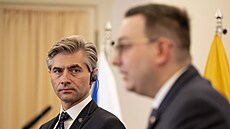 Ministr zahranií Jan Lipavský se svým litevským protjkem Kestutisem Budrysem...