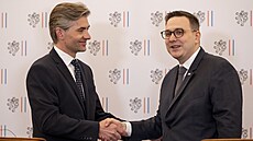 Ministr zahranií Jan Lipavský se svým litevským protjkem Kestutisem Budrysem...
