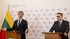 Ministr zahranií Jan Lipavský se svým litevským protjkem Kestutisem Budrysem...