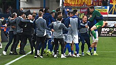 Olomoucká radost po vstelené brance ve finále Mol Cupu.
