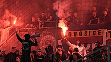 Sparantí fanouci bhem derby proti Slavii