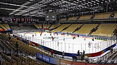 Aréna Jyske Bank Boxen v Herningu, djiti svtového ampionátu hokejist.