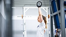 Alena Hanuová na tréninku eských basketbalistek